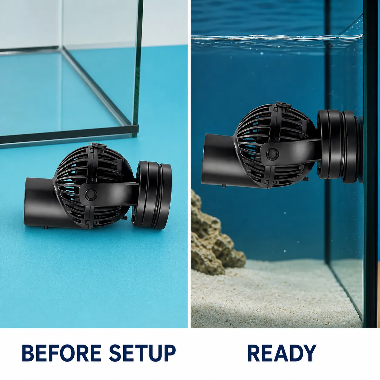 Aquarium Wave Maker Pump setup and use views